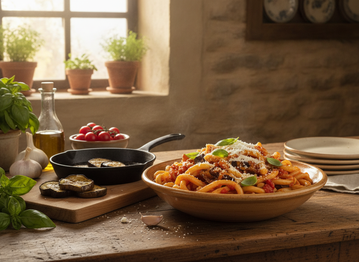 Pasta alla Norma maken met aubergine volgens Siciliaanse klassieker