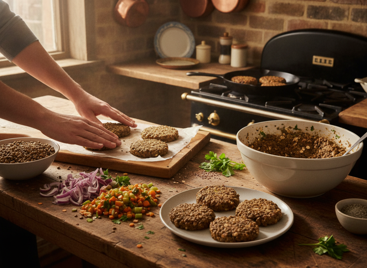 Zo maak je zelf stevige linzenburgers die niet uit elkaar vallen